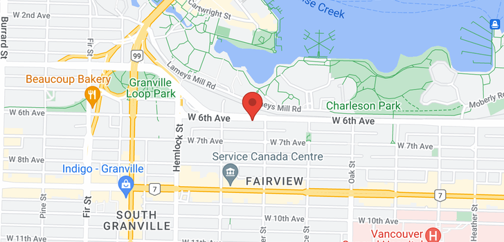map of 202 1220 W 6TH AVENUE